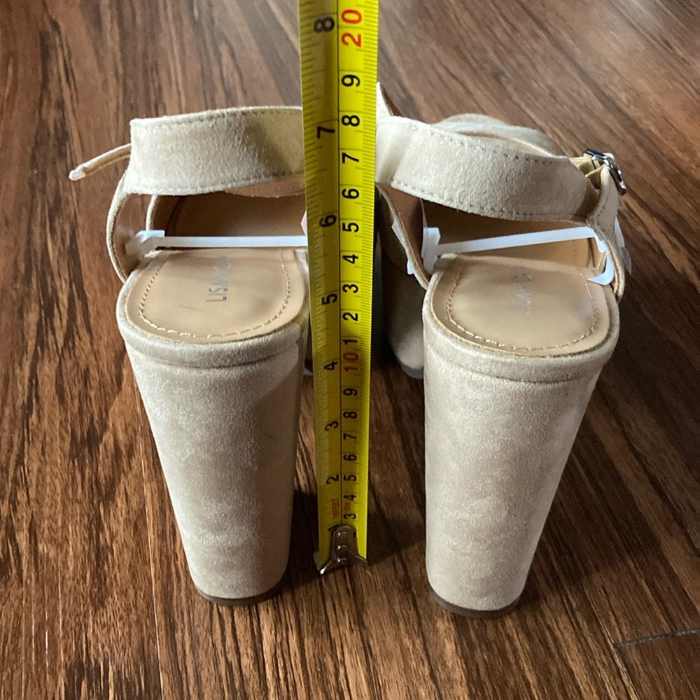 Lisa Vicky 5” Tan Suede Sandals/Heels - Picture 5 of 7